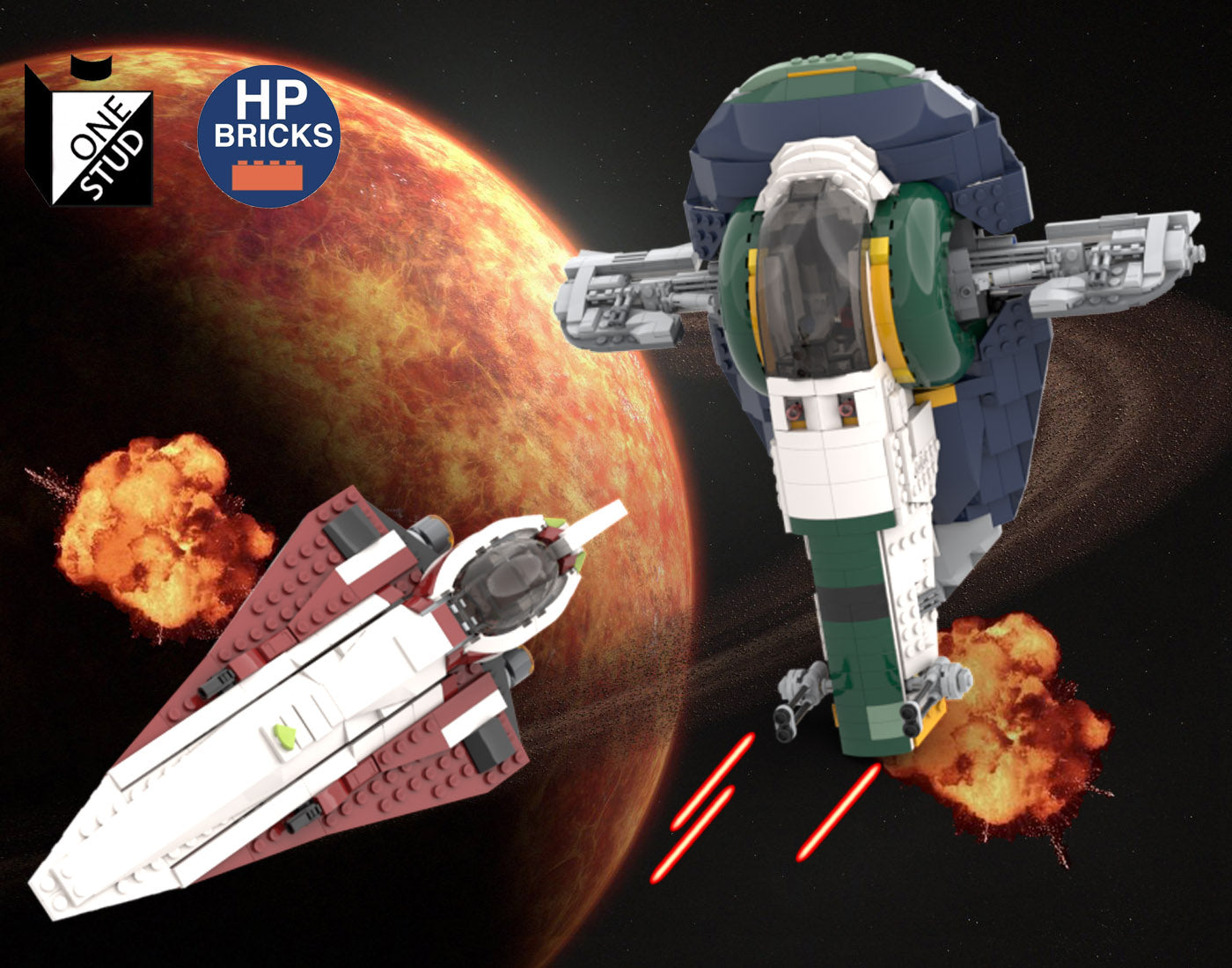 Jango Fett's Slave With Obi-Wan's Interceptor – One Stud Customs